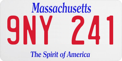 MA license plate 9NY241