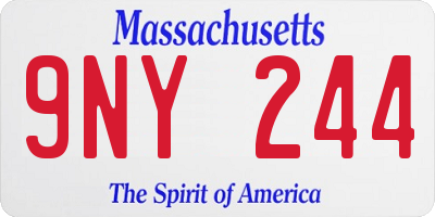 MA license plate 9NY244