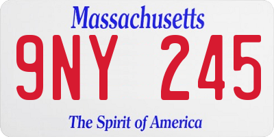 MA license plate 9NY245