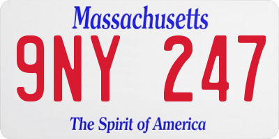 MA license plate 9NY247