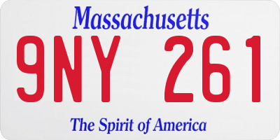 MA license plate 9NY261