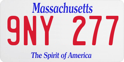 MA license plate 9NY277