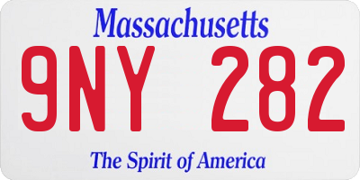 MA license plate 9NY282
