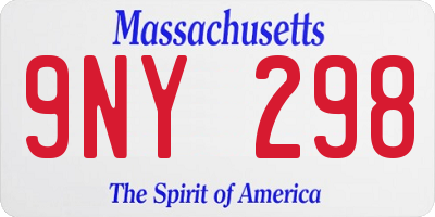MA license plate 9NY298