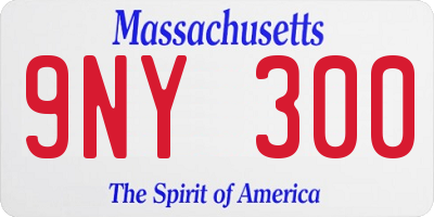 MA license plate 9NY300