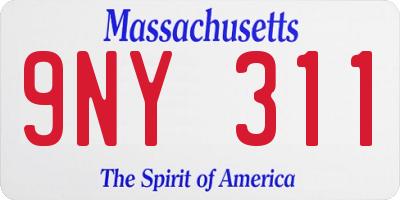 MA license plate 9NY311