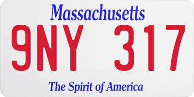 MA license plate 9NY317