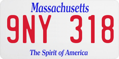 MA license plate 9NY318