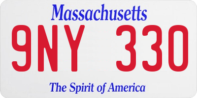 MA license plate 9NY330