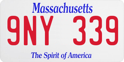 MA license plate 9NY339