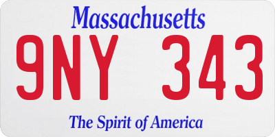 MA license plate 9NY343