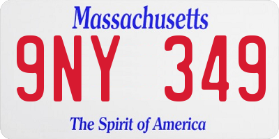 MA license plate 9NY349