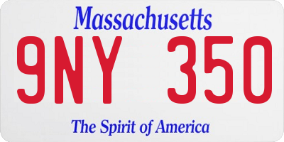 MA license plate 9NY350