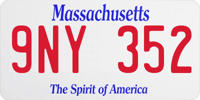 MA license plate 9NY352