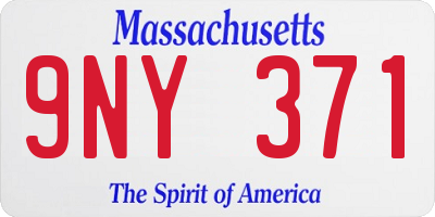 MA license plate 9NY371