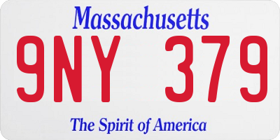 MA license plate 9NY379