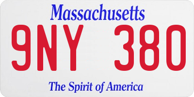 MA license plate 9NY380