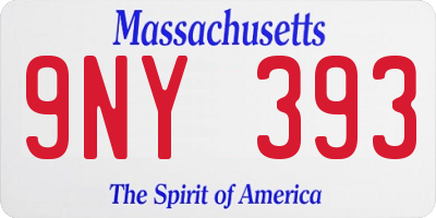 MA license plate 9NY393