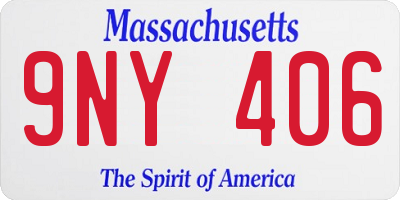 MA license plate 9NY406