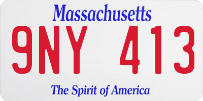 MA license plate 9NY413