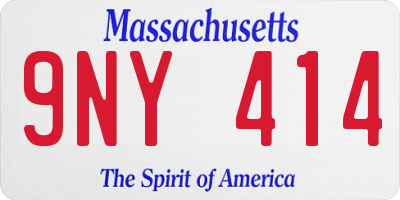 MA license plate 9NY414