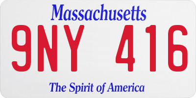 MA license plate 9NY416