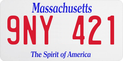 MA license plate 9NY421