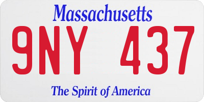 MA license plate 9NY437