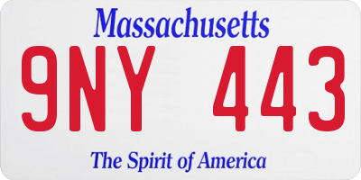 MA license plate 9NY443