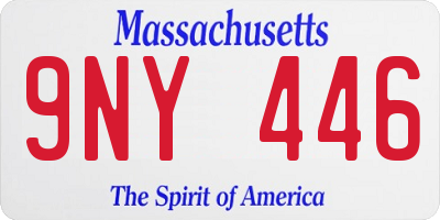 MA license plate 9NY446