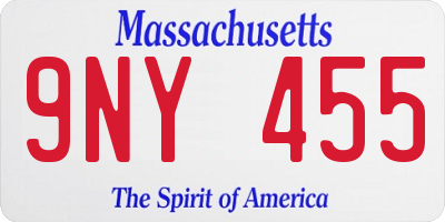 MA license plate 9NY455