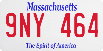 MA license plate 9NY464