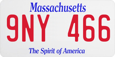 MA license plate 9NY466