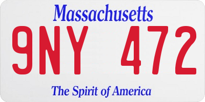 MA license plate 9NY472