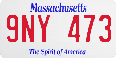 MA license plate 9NY473