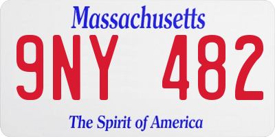 MA license plate 9NY482