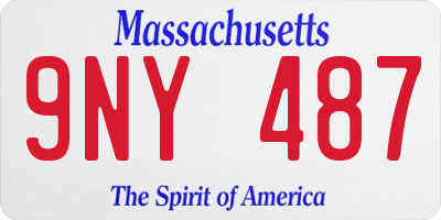 MA license plate 9NY487