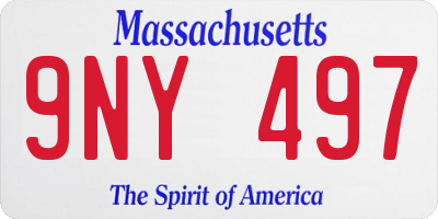 MA license plate 9NY497
