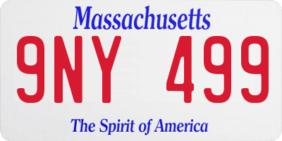 MA license plate 9NY499