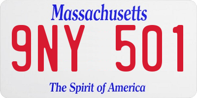 MA license plate 9NY501