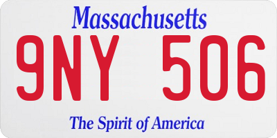 MA license plate 9NY506