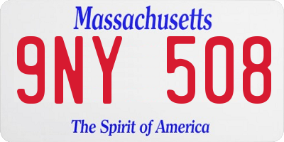MA license plate 9NY508