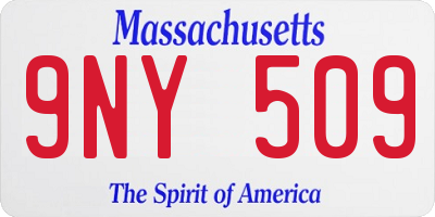 MA license plate 9NY509