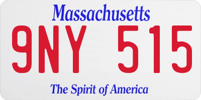 MA license plate 9NY515