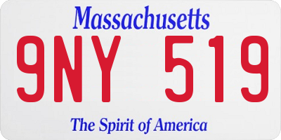 MA license plate 9NY519