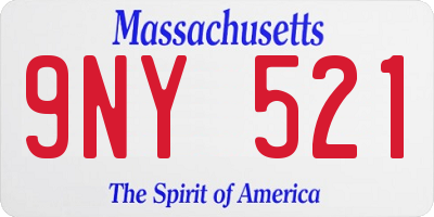 MA license plate 9NY521
