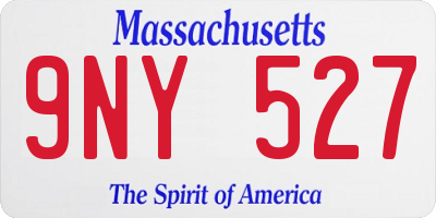 MA license plate 9NY527