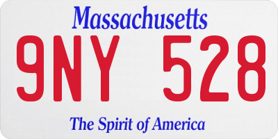 MA license plate 9NY528