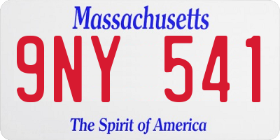 MA license plate 9NY541
