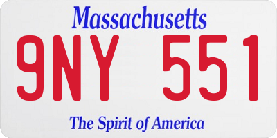 MA license plate 9NY551